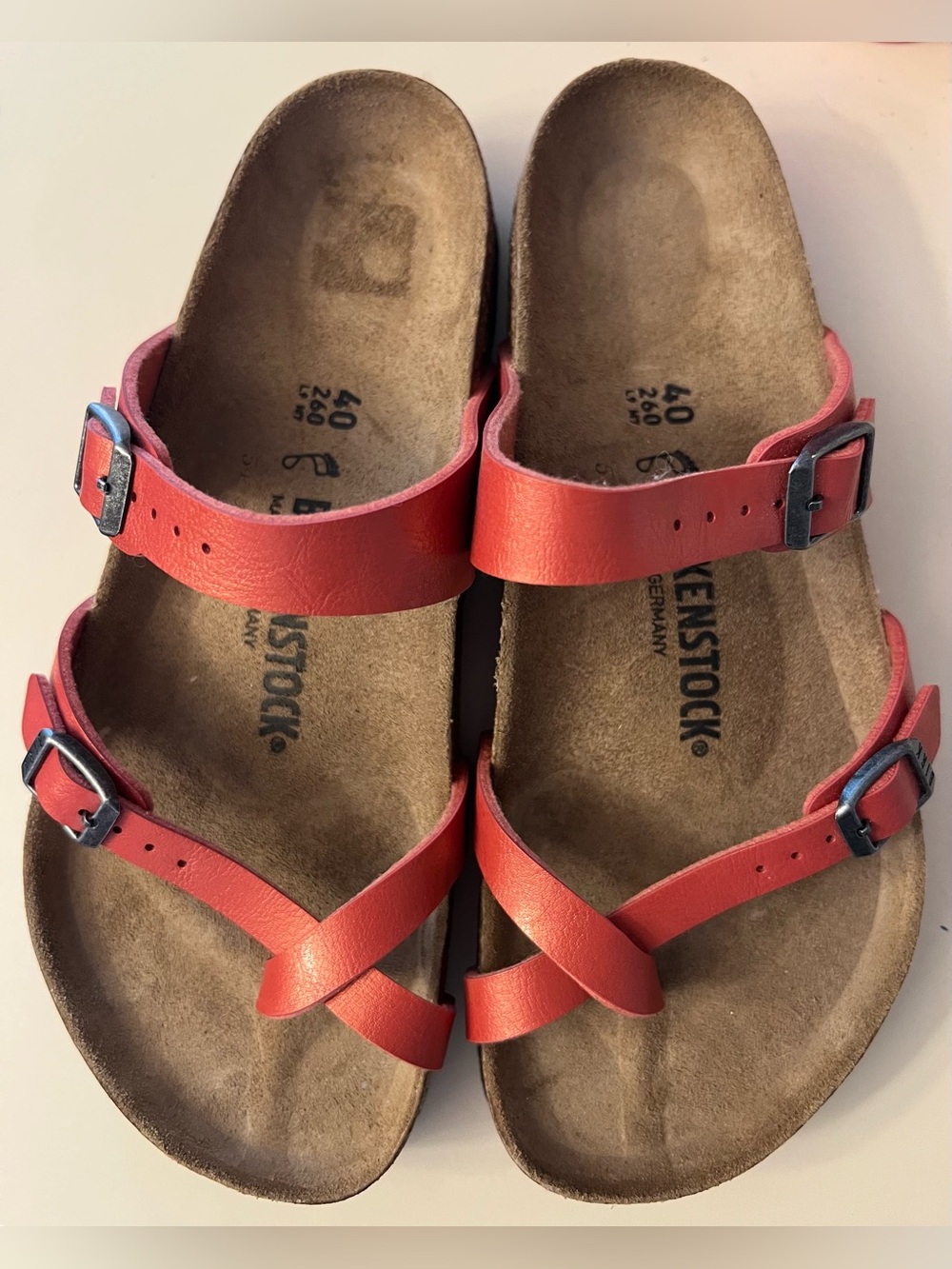 Birkenstock Mayari sandals in Graceful Mars Red Nwot sz 9 leather upper cork